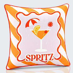 Coussin "Spritz" imprimé rose et orange