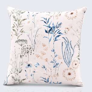 Coussin imitation lin floral 